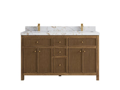 Sonoma Reeded Teak Wood 60 in. W x 22 in. D Double Sink Bathroom Vanity - photo 21