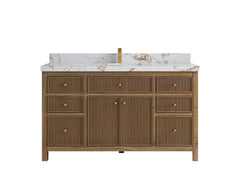 Sonoma Reeded Teak Wood 60 in. W x 22 in. D Single Sink Bathroom Vanity - photo 21