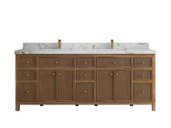 Sonoma Reeded Teak Wood 84 in. W x 22 in. D Double Sink Bathroom Vanity - photo 22