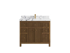 Sonoma Reeded Teak Wood 42 in. W x 22 in. D Single Sink Bathroom Vanity - photo 23