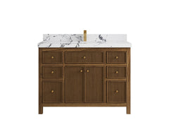 Sonoma Reeded Teak Wood 48 in. W x 22 in. D Single Sink Bathroom Vanity - photo 22