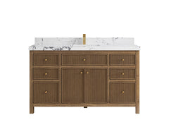 Sonoma Reeded Teak Wood 60 in. W x 22 in. D Single Sink Bathroom Vanity - photo 22