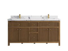 Sonoma Reeded Teak Wood 72 in. W x 22 in. D Double Sink Bathroom Vanity - photo 22