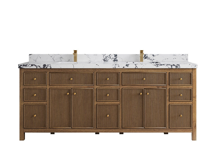 Sonoma Teak Wood 84 in. W x 22 in. D Double Sink Bathroom Vanity - photo 23