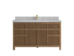 Sonoma Reeded Teak Wood 60 in. W x 22 in. D Single Sink Bathroom Vanity - photo 23