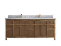 Sonoma Reeded Teak Wood 84 in. W x 22 in. D Double Sink Bathroom Vanity - photo 24