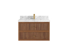 Sonoma Reeded Floating Teak 36 in. W x 22 in. D Center Sink Bathroom Vanity - photo 12