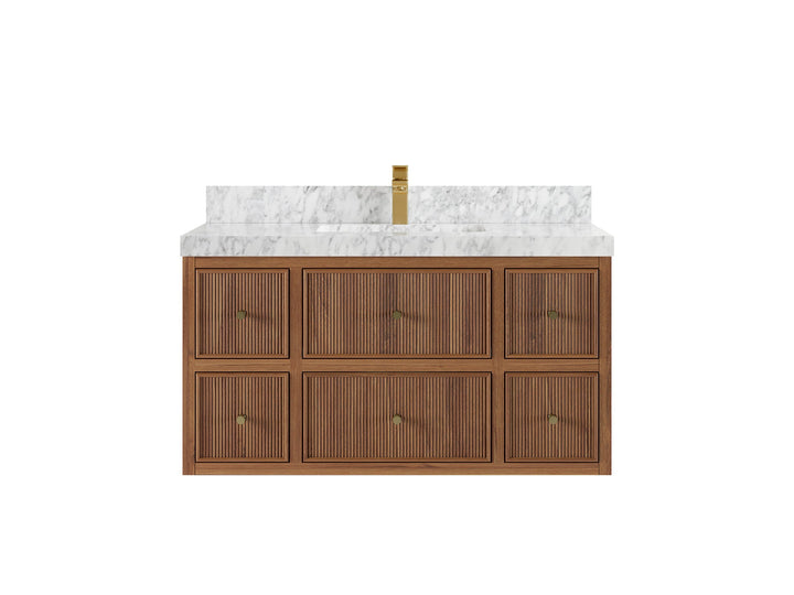 Sonoma Floating Teak 42 in. W x 22 in. D Single Sink Bathroom Vanity - photo 11
