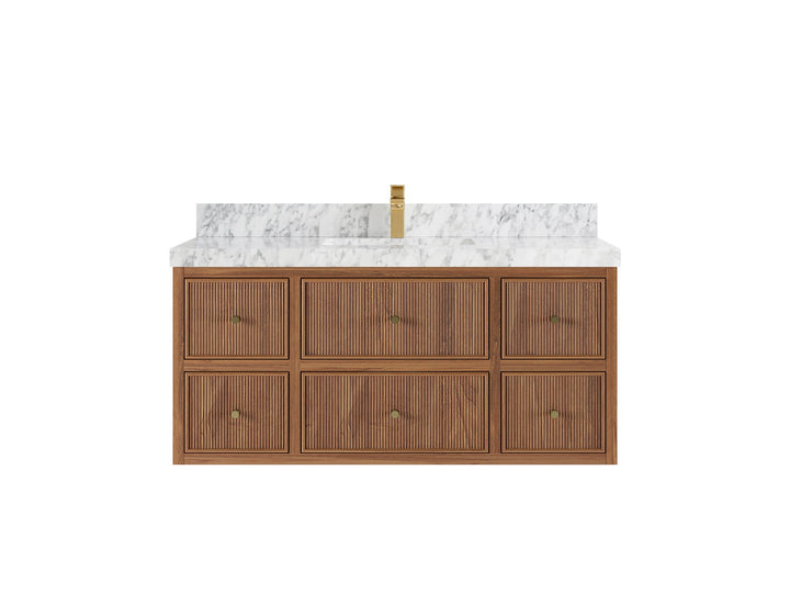 Sonoma Floating Teak 48 in. W x 22 in. D Single Sink Bathroom Vanity - photo 11