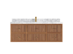 Sonoma Reeded Floating Teak 60 in. W x 22 in. D Single Sink Bathroom Vanity - photo 11