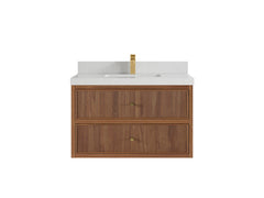 Sonoma Reeded Floating Teak 36 in. W x 22 in. D Center Sink Bathroom Vanity - photo 13