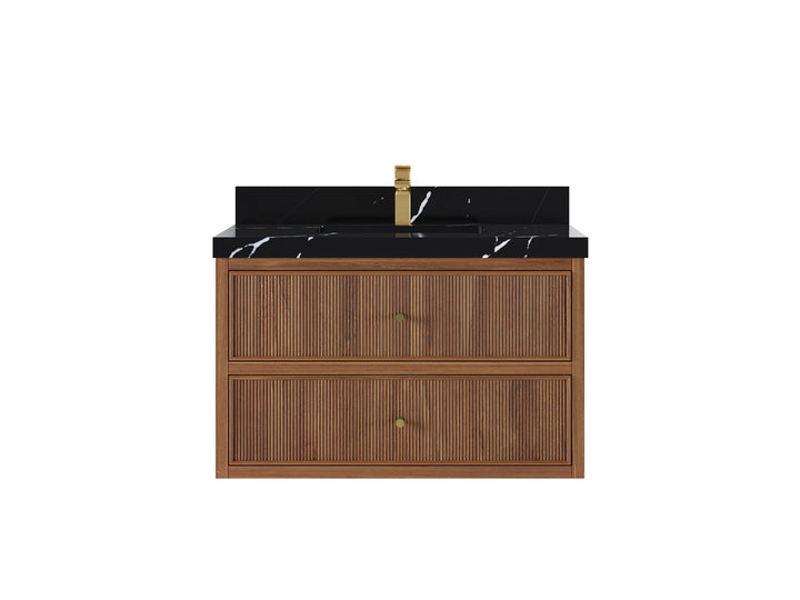 Sonoma Floating Teak 36 in. W x 22 in. D Center Sink Bathroom Vanity - photo 6
