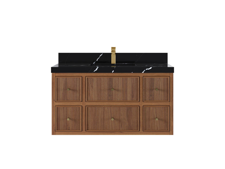 Sonoma Floating Teak 42 in. W x 22 in. D Single Sink Bathroom Vanity - photo 6