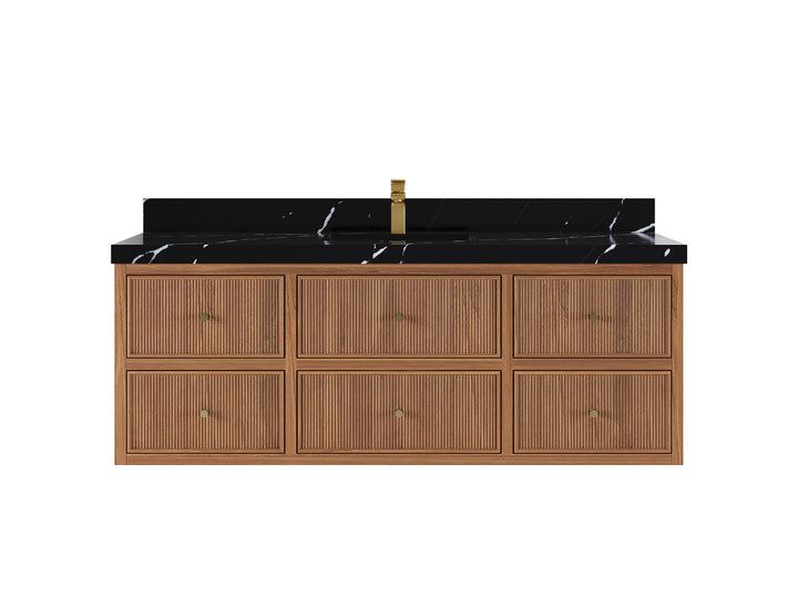 Sonoma Floating Teak 60 in. W x 22 in. D Single Sink Bathroom Vanity - photo 6