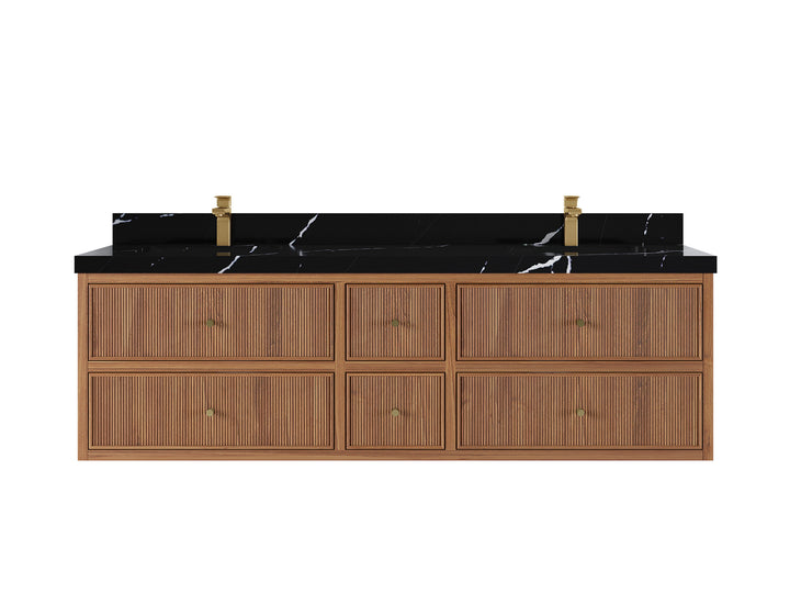 Sonoma Floating Teak 72 in. W x 22 in. D Double Sink Bathroom Vanity - photo 26