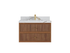 Sonoma Reeded Floating Teak 36 in. W x 22 in. D Center Sink Bathroom Vanity - photo 7