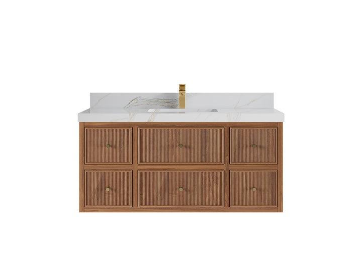 Sonoma Floating Teak 48 in. W x 22 in. D Single Sink Bathroom Vanity - photo 10