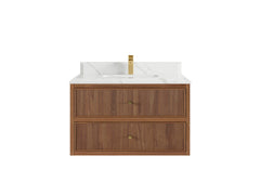 Sonoma Reeded Floating Teak 36 in. W x 22 in. D Center Sink Bathroom Vanity - photo 14