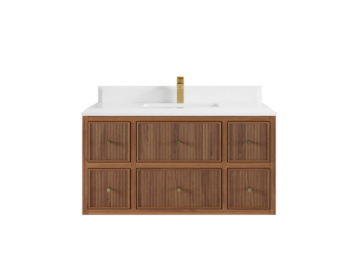 Sonoma Floating Teak 42 in. W x 22 in. D Single Sink Bathroom Vanity - photo 15