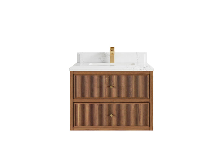 Sonoma Floating Teak 30 in. W x 22 in. D Single Sink Bathroom Vanity - photo 15