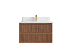 Sonoma Reeded Floating Teak 36 in. W x 22 in. D Center Sink Bathroom Vanity - photo 15
