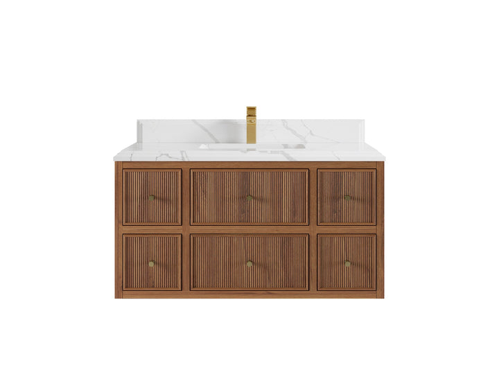Sonoma Floating Teak 42 in. W x 22 in. D Single Sink Bathroom Vanity - photo 13