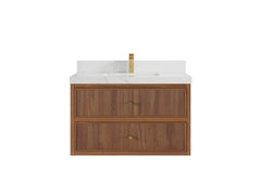 Sonoma Reeded Floating Teak 36 in. W x 22 in. D Center Sink Bathroom Vanity - photo 17