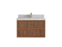 Sonoma Reeded Floating Teak 36 in. W x 22 in. D Center Sink Bathroom Vanity - photo 18
