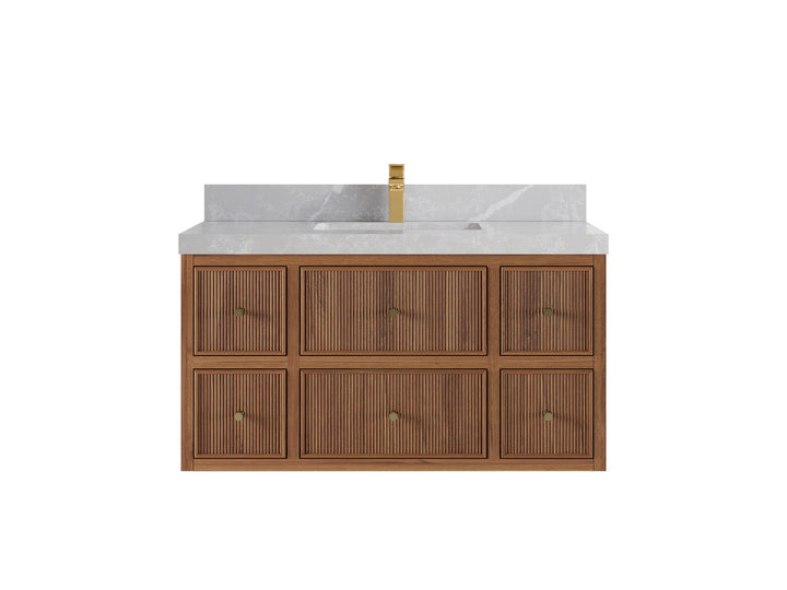 Sonoma Floating Teak 42 in. W x 22 in. D Single Sink Bathroom Vanity - photo 17