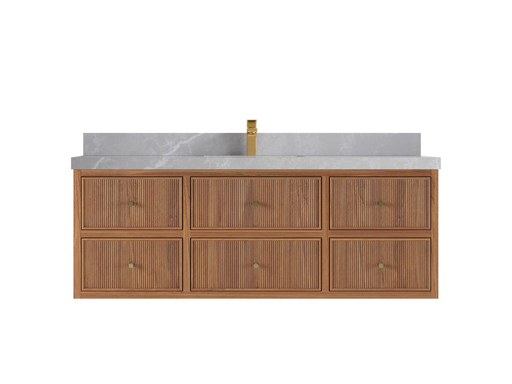 Sonoma Floating Teak 60 in. W x 22 in. D Single Sink Bathroom Vanity - photo 17