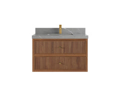 Sonoma Reeded Floating Teak 36 in. W x 22 in. D Center Sink Bathroom Vanity - photo 19