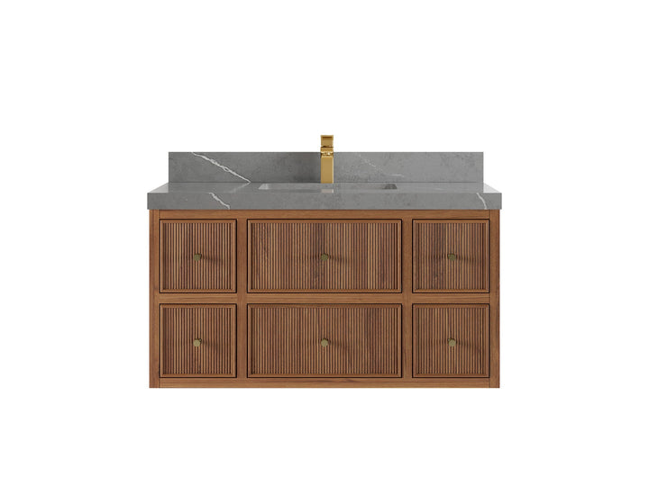 Sonoma Floating Teak 42 in. W x 22 in. D Single Sink Bathroom Vanity - photo 18