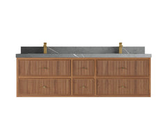 Sonoma Reeded Floating Teak 72 in. W x 22 in. D Double Sink Bathroom Vanity - photo 18