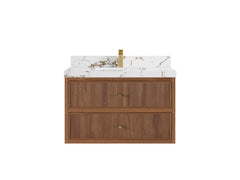 Sonoma Reeded Floating Teak 36 in. W x 22 in. D Center Sink Bathroom Vanity - photo 20