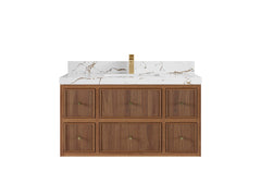 Sonoma Reeded Floating Teak 42 in. W x 22 in. D Single Sink Bathroom Vanity - photo 19