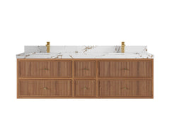 Sonoma Reeded Floating Teak 72 in. W x 22 in. D Double Sink Bathroom Vanity - photo 19