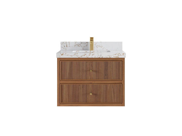 Sonoma Floating Teak 30 in. W x 22 in. D Single Sink Bathroom Vanity - photo 21