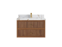 Sonoma Reeded Floating Teak 36 in. W x 22 in. D Center Sink Bathroom Vanity - photo 21