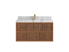 Sonoma Reeded Floating Teak 42 in. W x 22 in. D Single Sink Bathroom Vanity - photo 20