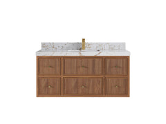 Sonoma Reeded Floating Teak 48 in. W x 22 in. D Single Sink Bathroom Vanity - photo 20