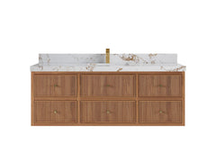 Sonoma Reeded Floating Teak 60 in. W x 22 in. D Single Sink Bathroom Vanity - photo 20
