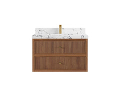 Sonoma Reeded Floating Teak 36 in. W x 22 in. D Center Sink Bathroom Vanity - photo 22