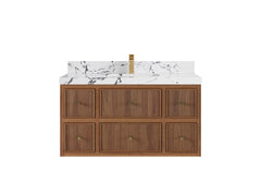 Sonoma Reeded Floating Teak 42 in. W x 22 in. D Single Sink Bathroom Vanity - photo 21