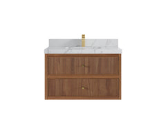 Sonoma Reeded Floating Teak 36 in. W x 22 in. D Center Sink Bathroom Vanity - photo 23