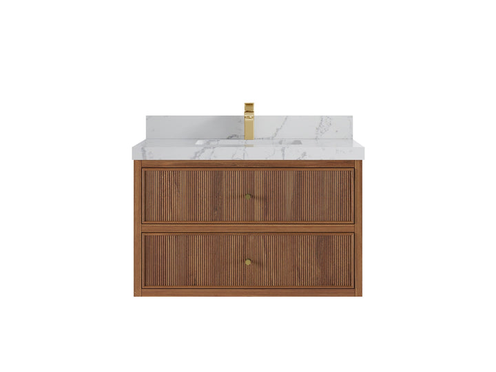 Sonoma Floating Teak 36 in. W x 22 in. D Center Sink Bathroom Vanity - photo 23