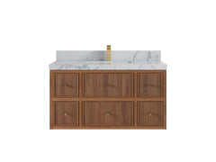Sonoma Reeded Floating Teak 42 in. W x 22 in. D Single Sink Bathroom Vanity - photo 22