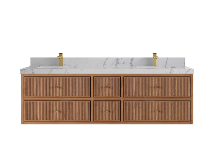 Sonoma Floating Teak 72 in. W x 22 in. D Double Sink Bathroom Vanity - photo 22