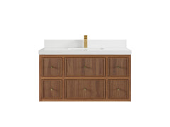Sonoma Reeded Floating Teak 42 in. W x 22 in. D Single Sink Bathroom Vanity - photo 23