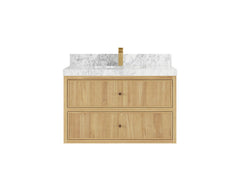 Sonoma Reeded Floating Teak 36 in. W x 22 in. D Center Sink Bathroom Vanity - photo 11