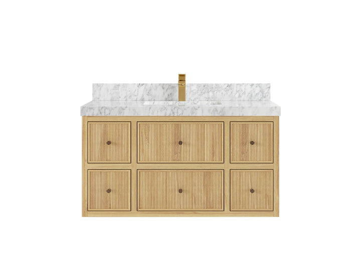 Sonoma Floating Teak 42 in. W x 22 in. D Single Sink Bathroom Vanity - photo 11